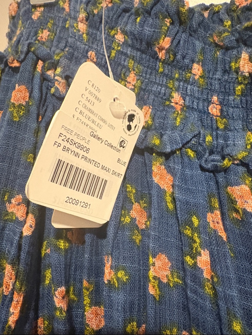 Free People Blue Floral Ruffle Maxi Skirt - Picture 2 of 2